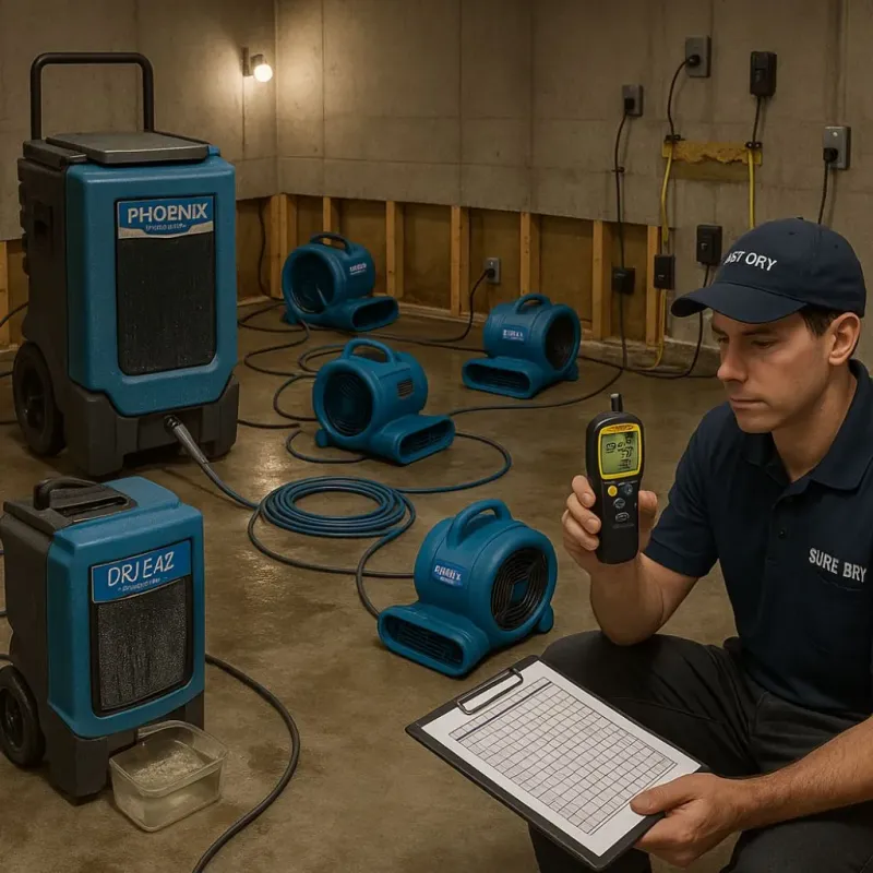Structural Drying and Dehumidification process in Des Peres, MO